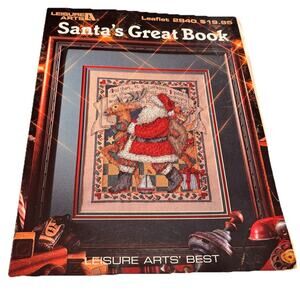 LEISURE ARTS 2840 ~ SANTA'S GREAT BOOK ~ CHRISTMAS CROSS STITCH PATTERNS ~ 1996